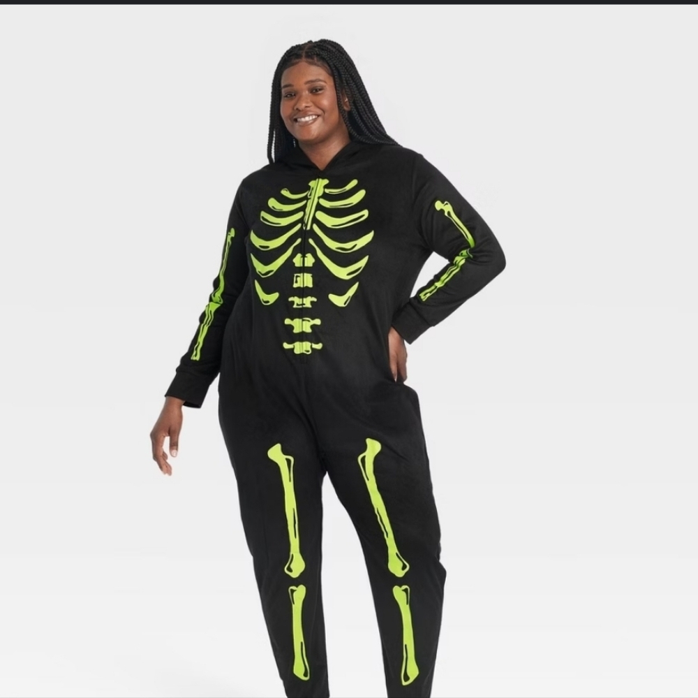 Hyde & Eek! Glow-in-the-Dark Skeleton Onesie Size XL